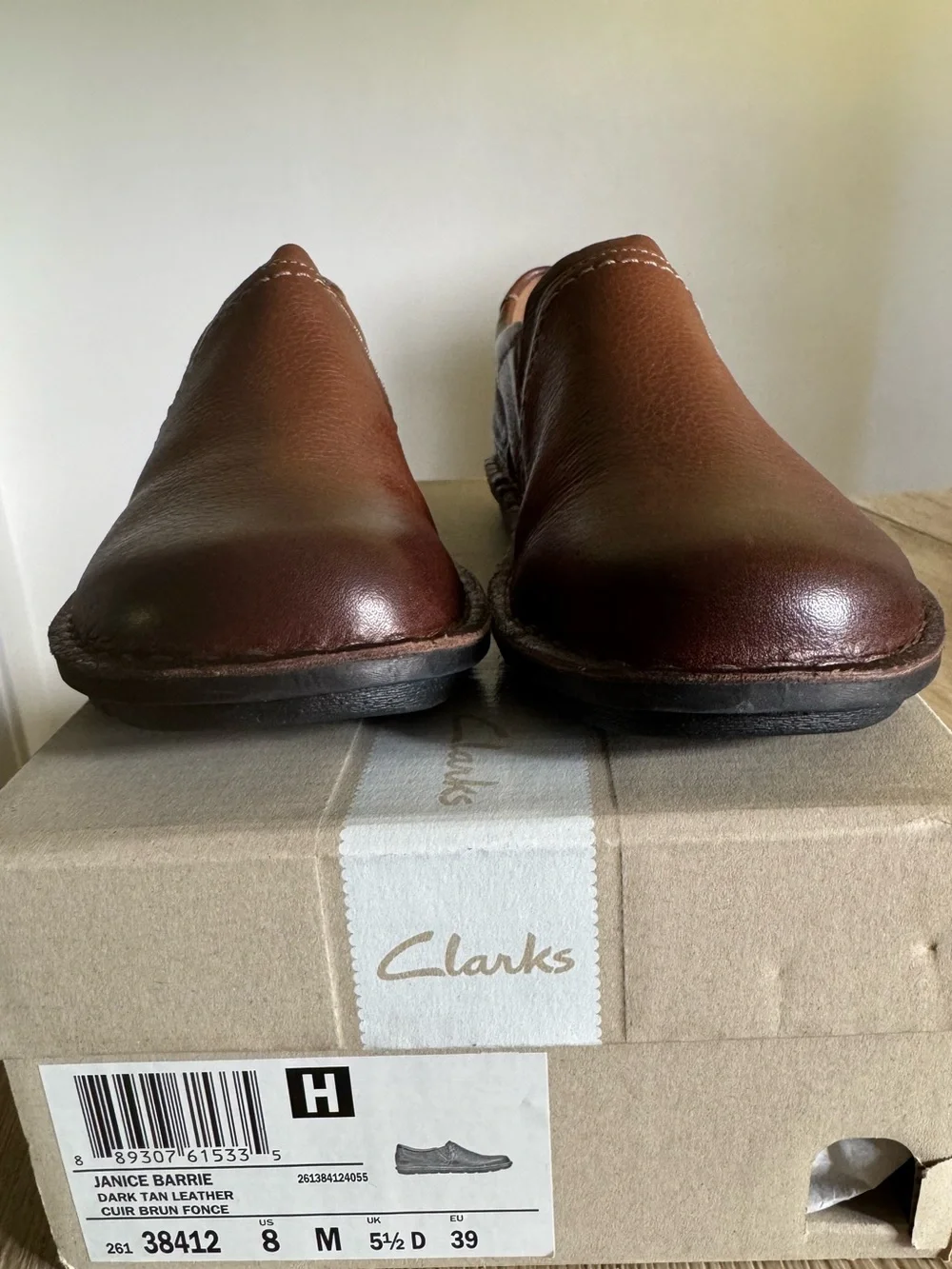 Clarks Women’s Chestnut Janice Barrie Slip-On Leather Loafers Size 8 - Picture 3 of 5